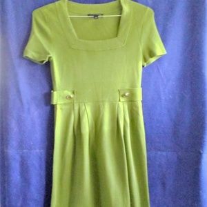 BANANA REPUBLIC GREEN COTTON KNIT DRESS SIZE S